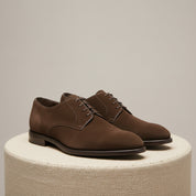 Men's Brown Suede Oxford Dress Shoes - pedestal-view