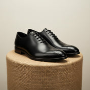 Men's Suede Full Grain Leather Dress Shoes - pedestal-view