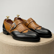 Men's Two-Tone Leather Dress Shoes - pedestal-view