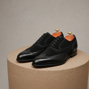 Men's Two-Tone Wingtip Leather Dress Shoes - pedestal-view