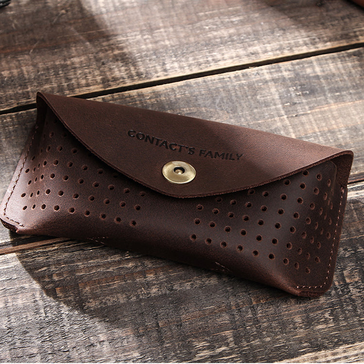 Perforated Leather Sunglasses Case