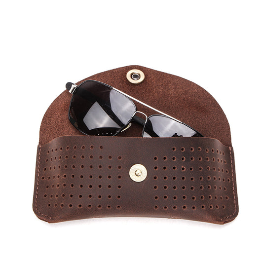 Perforated Leather Sunglasses Case