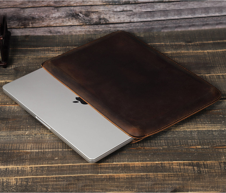 Premium Leather 14-Inch Laptop Sleeve for MacBook 14.2 Inch (2021)