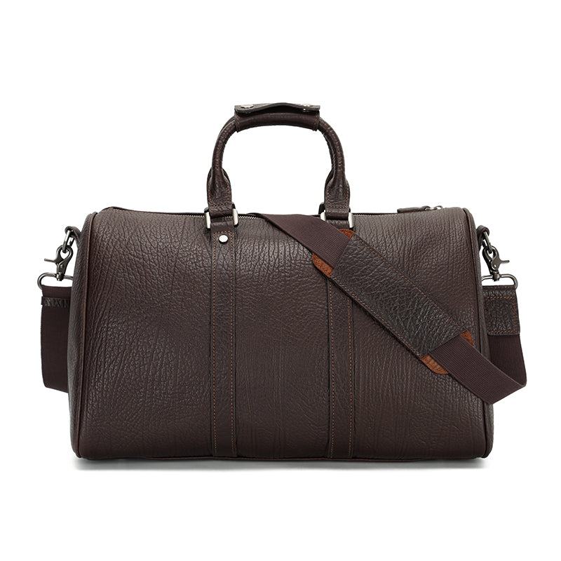 Premium Zipper Waterproof Genuine Leather Men’s Travel Duffel Bag