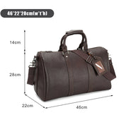 Premium Zipper Waterproof Genuine Leather Men’s Travel Duffel Bag - Image 4