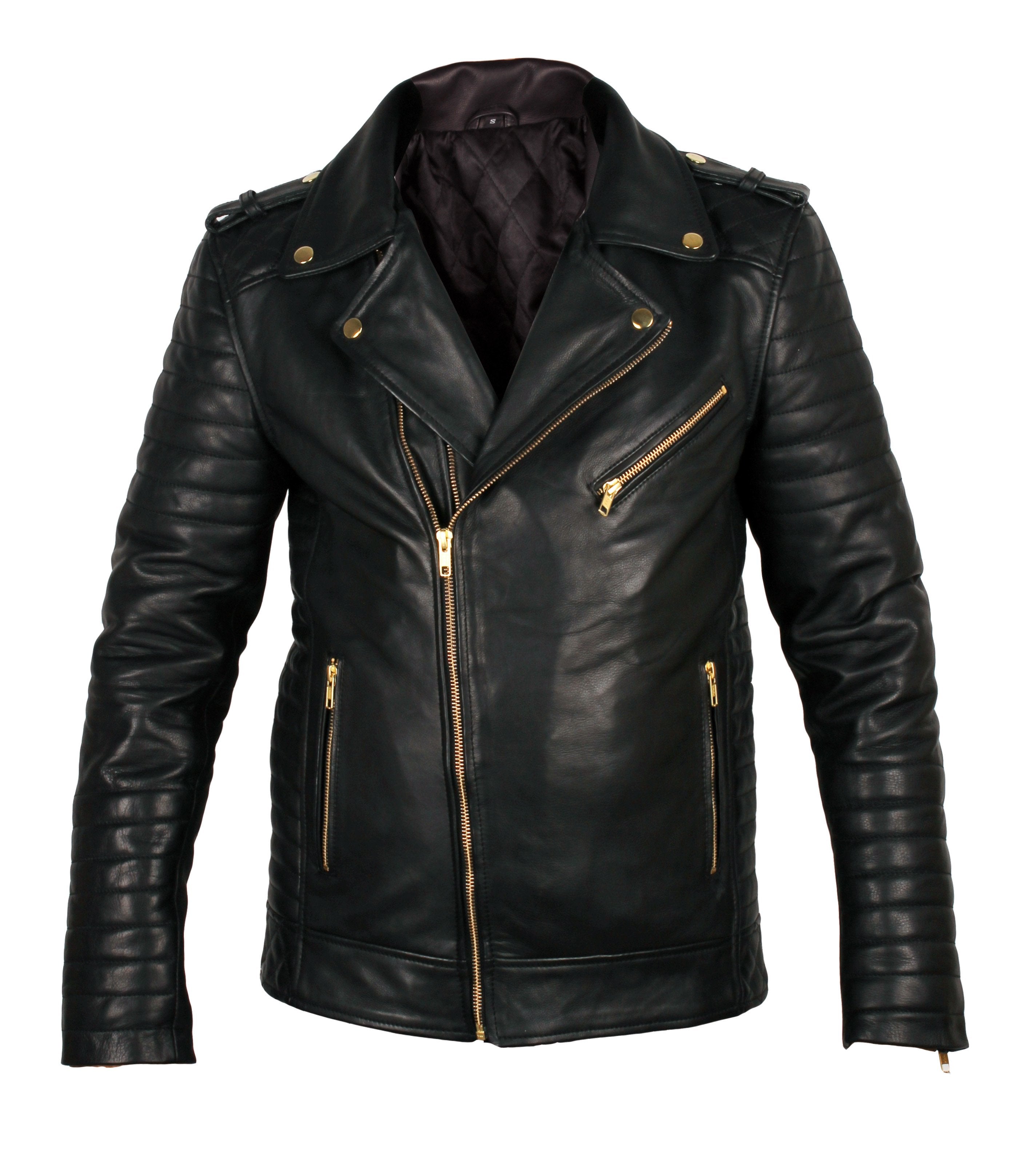 Men's Black Leather Biker Jacket