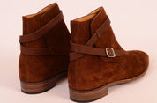 Handmade Brown Jodhpurs Boots, Men Brown Ankle Boots Suede Leather Boot