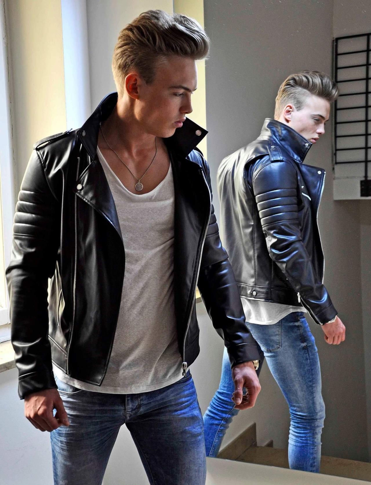 Black Cowhide Leather Jacket