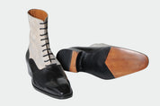 Handmade Men Two Tone Ankle Boots, Dress Boots, Leather Boot For