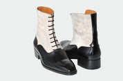 Handmade Men Two Tone Ankle Boots, Dress Boots, Leather Boot For