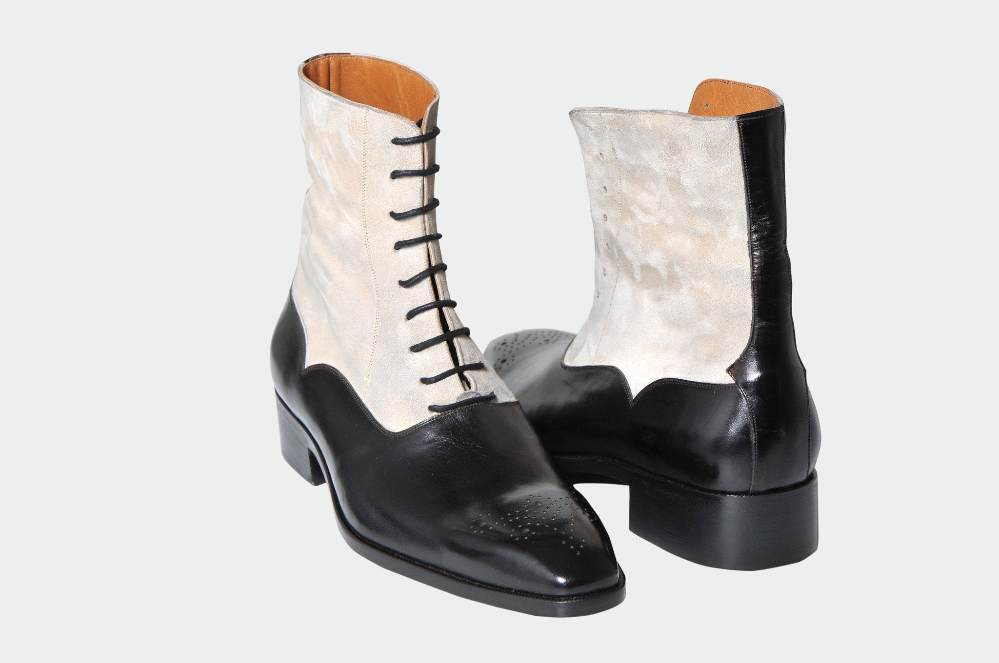 Handmade Men Two Tone Ankle Boots, Dress Boots, Leather Boot For