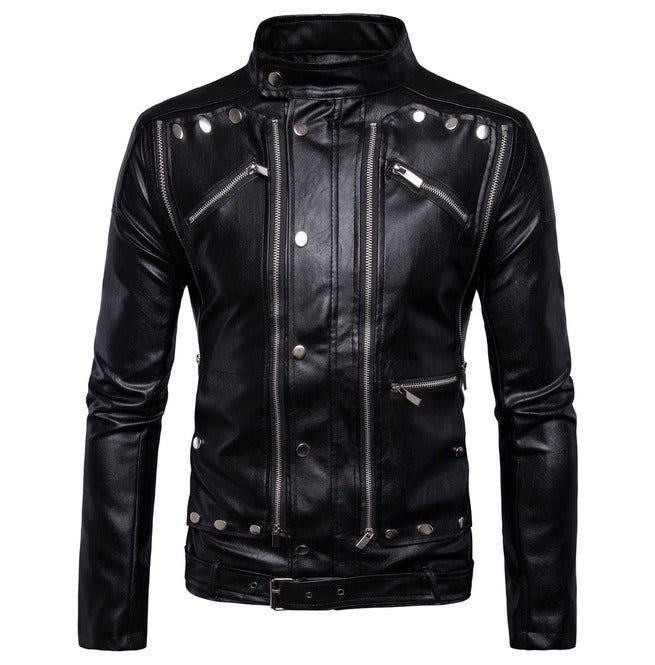 Men's Black Biker Leather Jacket