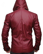 Hooded Arsenal Arrow Colton Haynes Leather Jacket