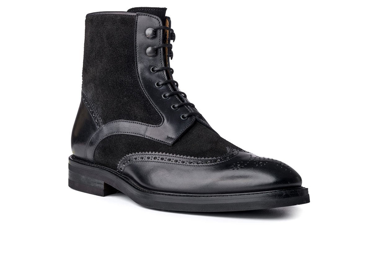 Men Black Combat Boots, Boots, Wing Tip Ankle Boots