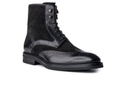 Men Black Combat Boots, Boots, Wing Tip Ankle Boots