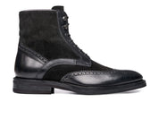 Men Black Combat Boots, Boots, Wing Tip Ankle Boots
