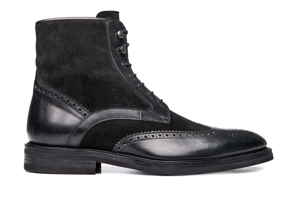 Men Black Combat Boots, Boots, Wing Tip Ankle Boots
