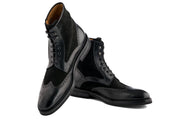 Men Black Combat Boots, Boots, Wing Tip Ankle Boots