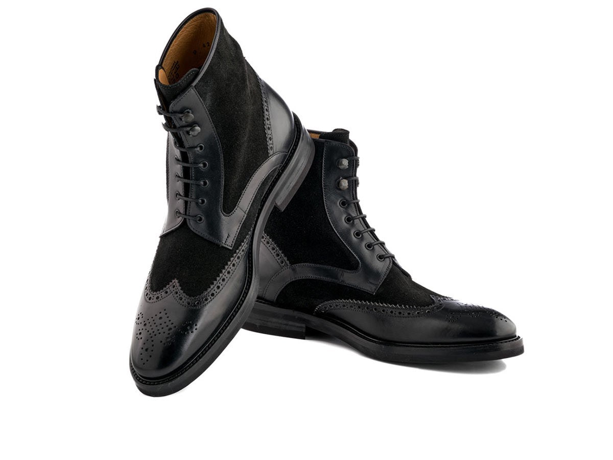Men Black Combat Boots, Boots, Wing Tip Ankle Boots