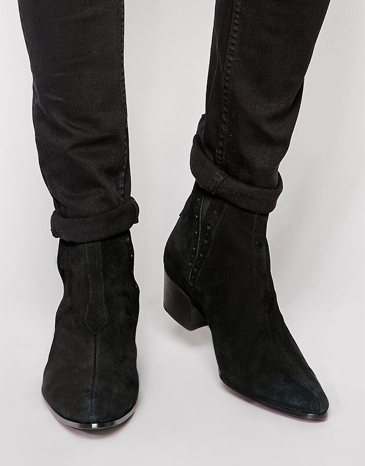 Men Black Suede Chelsea Boots, Ankle Boots, Chelsea Boots
