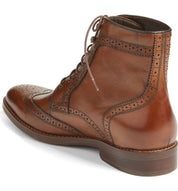 Men Brown Wingtip Brogue Lace Up Boots, Ankle Leather Boot, Mens Boots