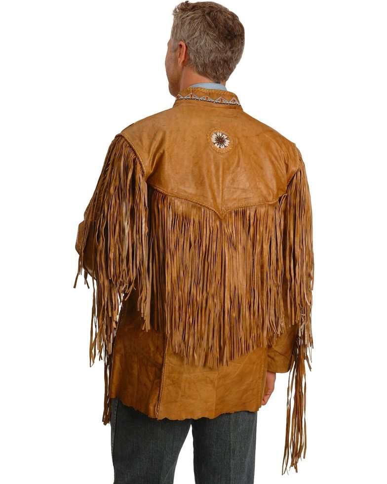 Cowboy Style Fringe Leather Jacket - Image 2