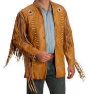 Cowboy Style Fringe Leather Jacket