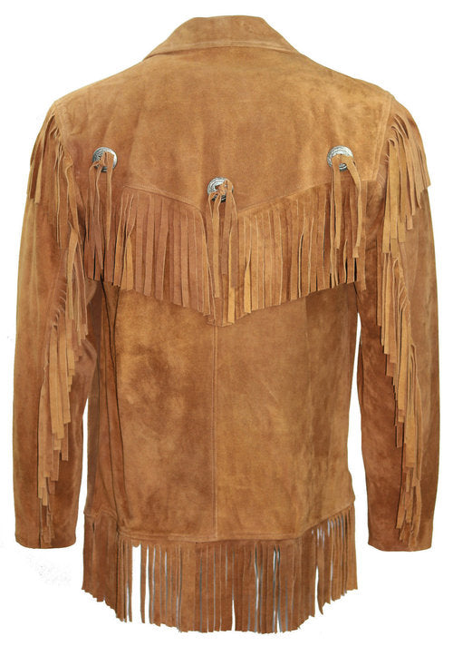 Men Cowboy Genuine Suede Western Jacket, Cowboy Leather Jacket With Fringe