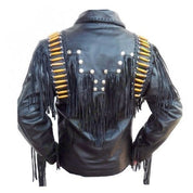 Men Western Leather Jacket,Suede Leather, Cowboy Jacket, Black Jacket