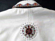 Men Western Leather Jacket ,White Cowboy Leather Jacket, Cowboy Jackets
