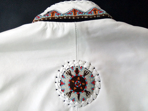 Men Western Leather Jacket ,White Cowboy Leather Jacket, Cowboy Jackets