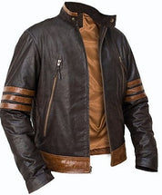 Men Wolverine Leather Jacket Xmen Brown Leather Jacket, Mens Jackets