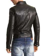 Mens Biker Leather Jacket, Slim Fit Leather Jacket Mens, Men Fashion Jacket