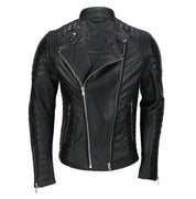 Mens Genuine Real Lambskin Leather Motorcycle Jacket, New Motorcycle Jacket