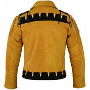 Mens Suede Leather Jacket Cowboy, Men Suede Leather Jacket, Fringes Jacket