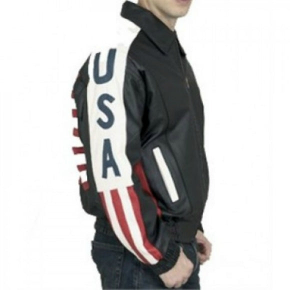 Michael Hoban Wheremi Jacket With Usa American Flag Jacket