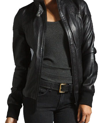 Hooded Leather Jacket for Women