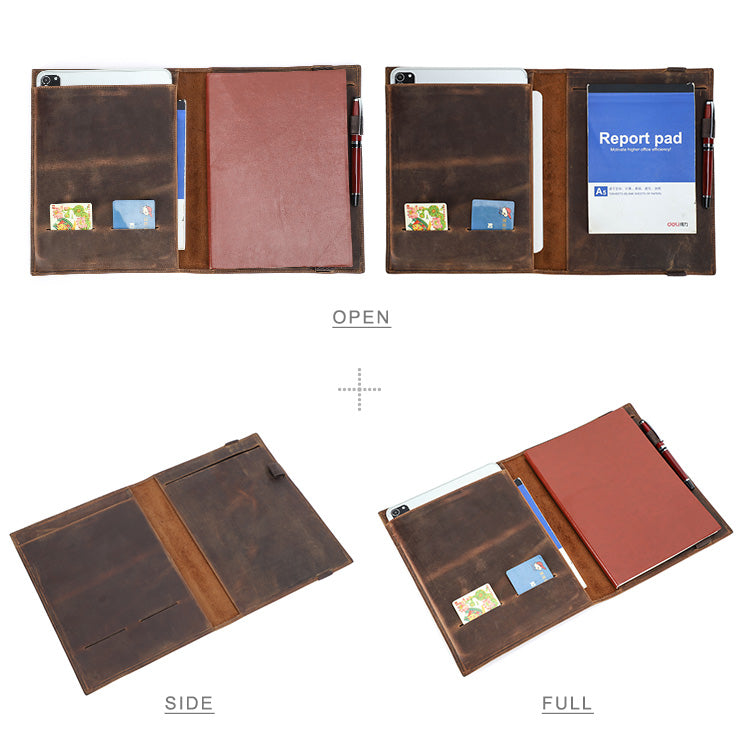 Retro Multi-Functional Premium Leather Portfolio for iPad and Notebook