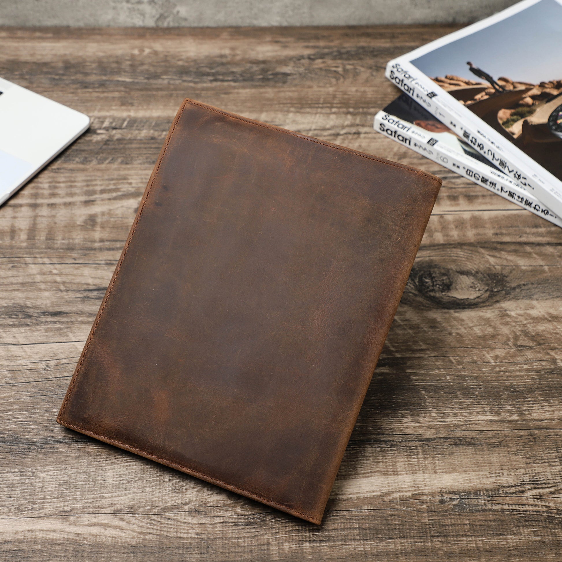 Retro Multi-Functional Premium Leather Portfolio for iPad and Notebook