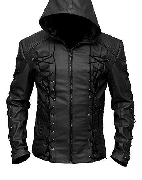 Men's Black Arrow Leather Jacket