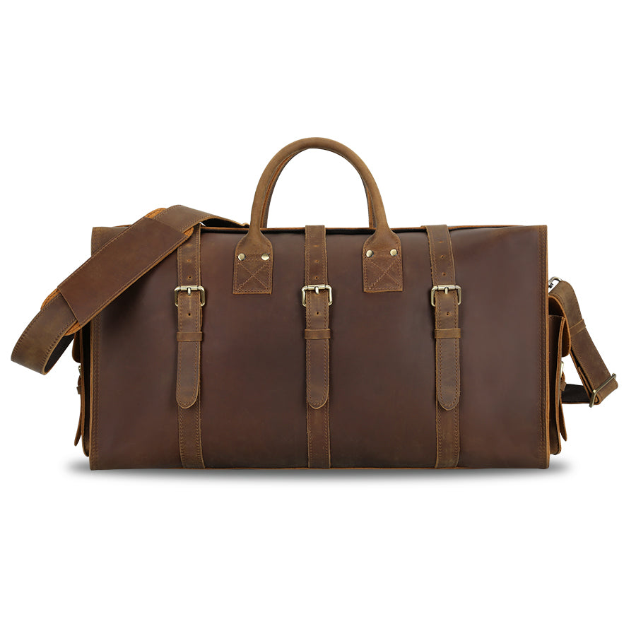 Rustic Leather Duffle Bag - A Timeless Classic