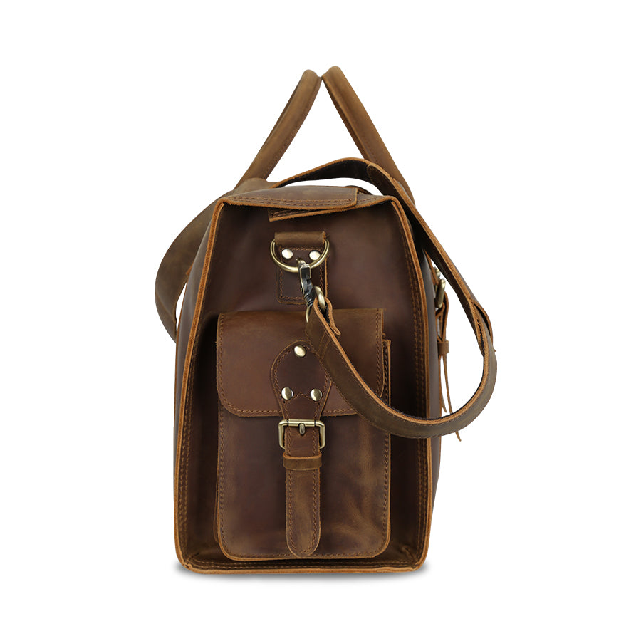 Rustic Leather Duffle Bag - A Timeless Classic