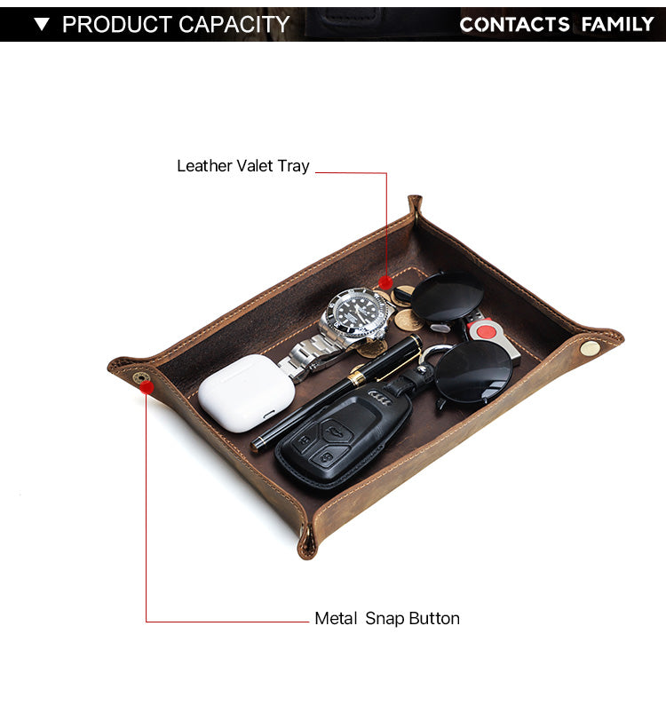 Rustic Leather Valet Tray