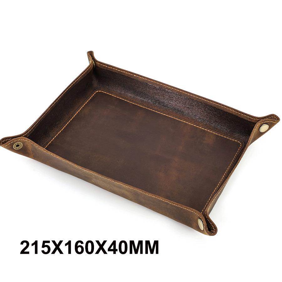 Rustic Leather Valet Tray