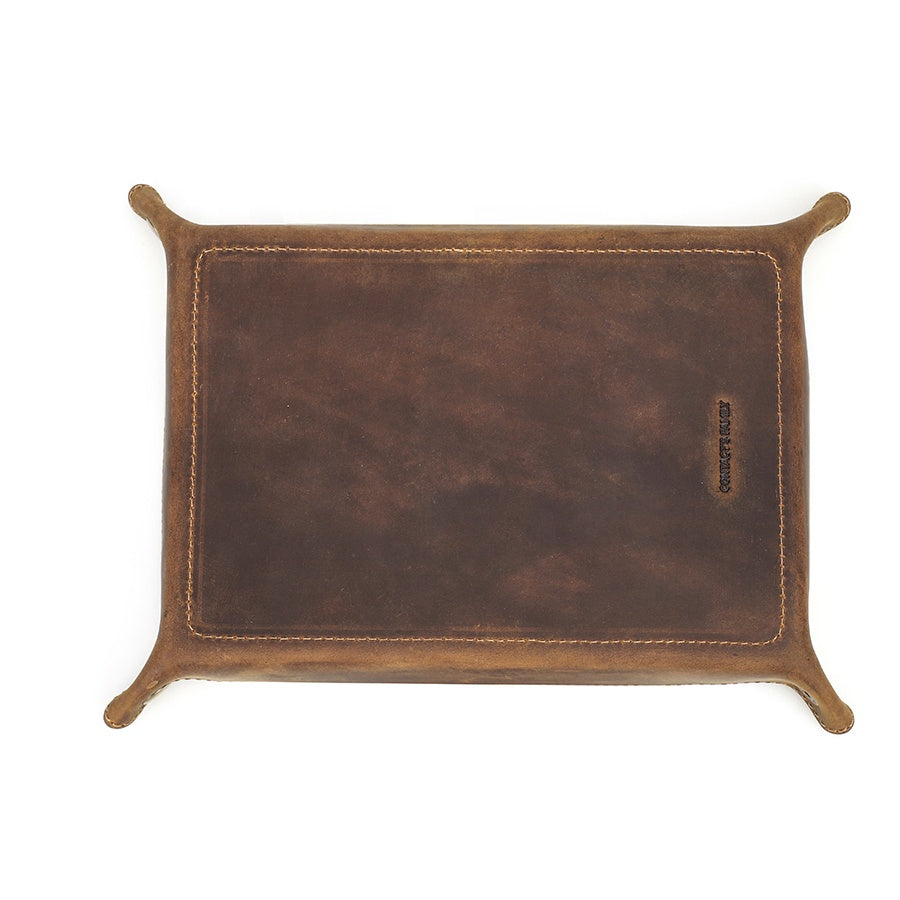 Rustic Leather Valet Tray