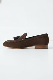 side-view - Handmade Men Brown Loafer Shoes for Men with Tassel, Men Loafer Shoes