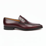 Dark Burgundy Leather Formal Shoes - side-view
