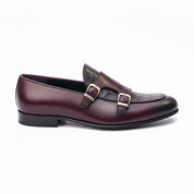 Double Monk Leather Dress Shoes, Penny Loafer Style - side-view