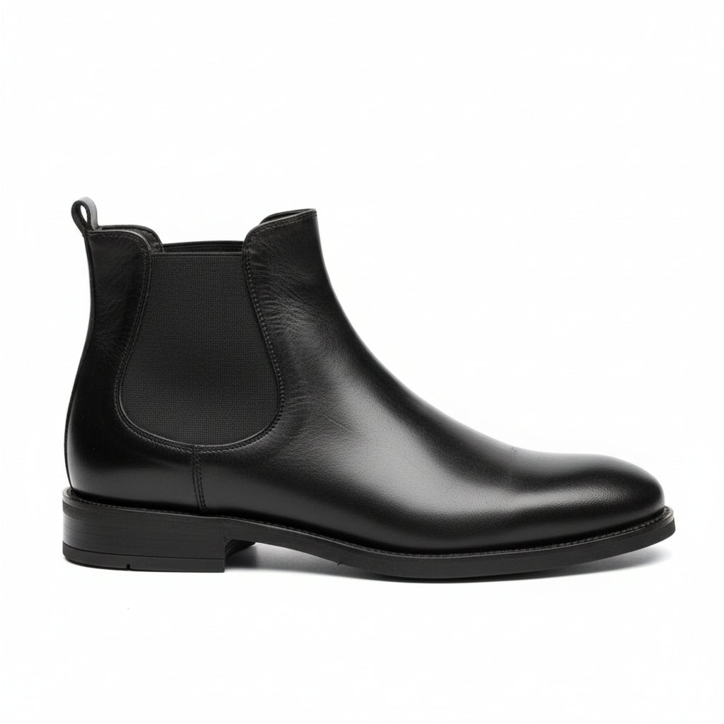 Men's Black Leather Chelsea Boots - side-view