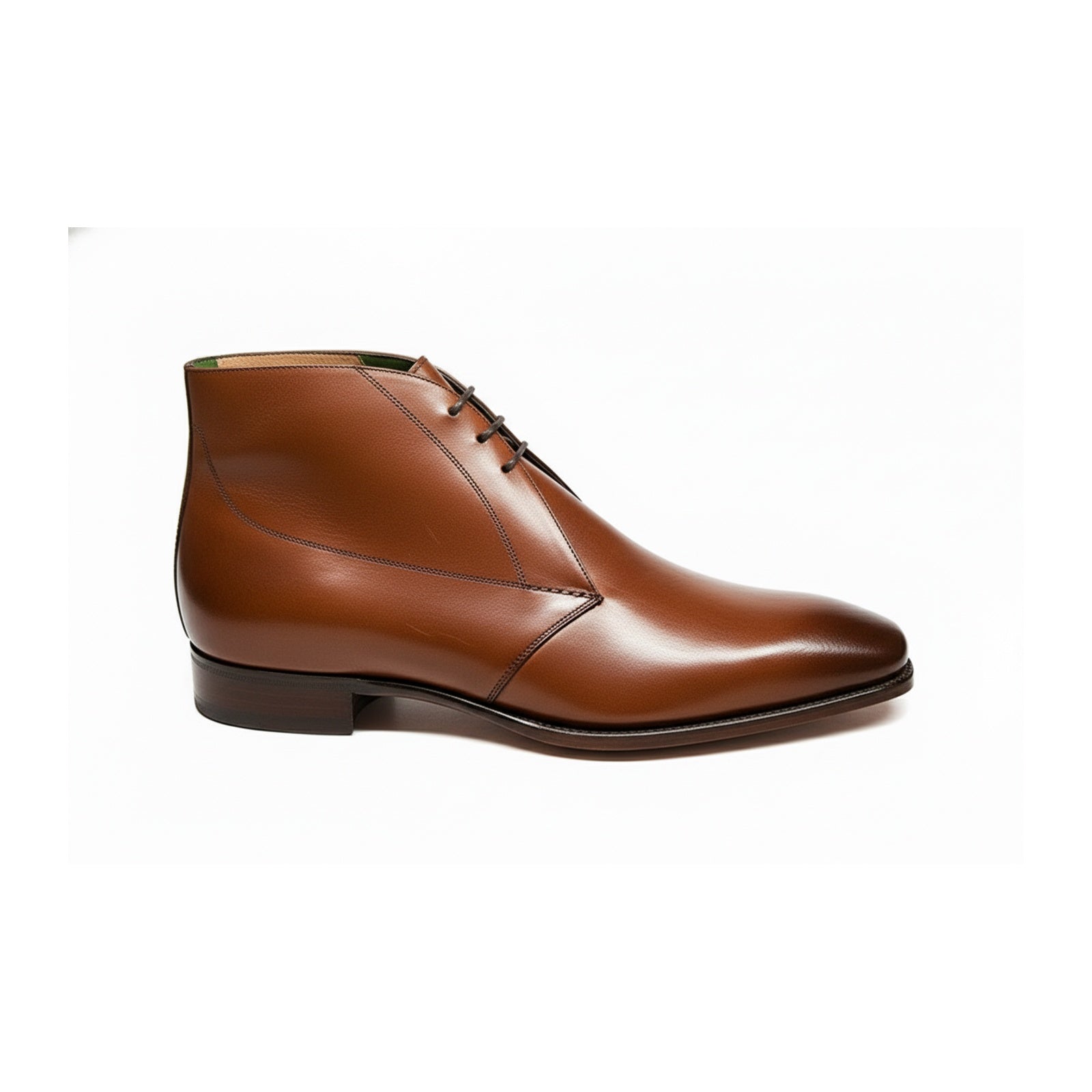 Men's Brown Leather Ankle Boots - Chukka Style - side-view